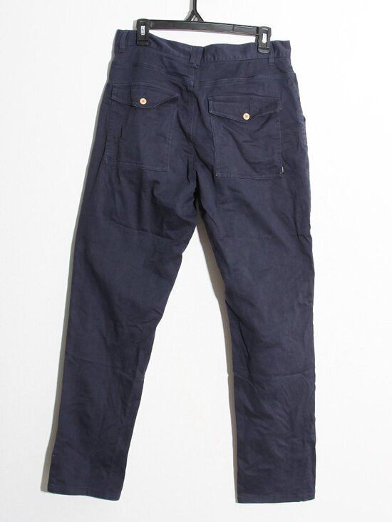 Finisterre Koerner Organic Cotton Trouser Pant Navy Blue Slim Size W32 x L32 - Picture 13 of 16